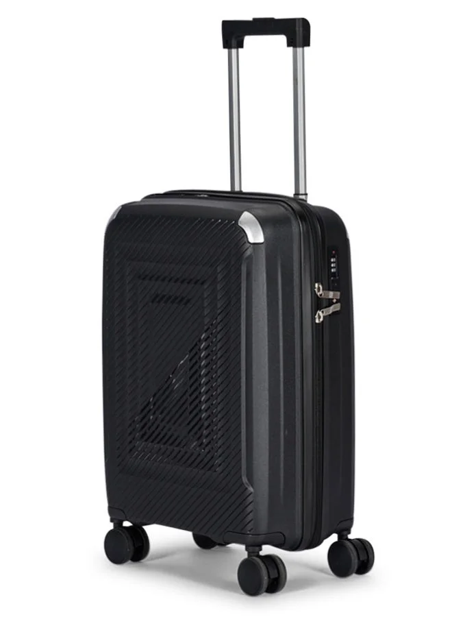 LIMRA Travel Bags Premium 20-Inch Polypropylene (PP) Hard Shell Carry-On Luggage Ultra-Lightweight Travel Suitcase with 360° Spinner Wheels and TSA Lock –Black Color